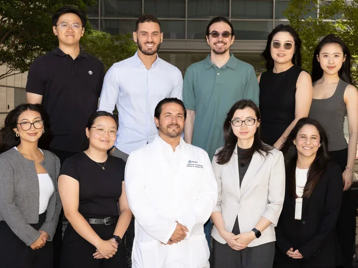 Researchers from the Brain Tumor Imaging Lab gathered for a team portrait.